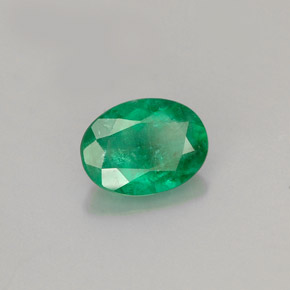 0.83克拉天然绿色祖母绿，椭圆形切割，7.5×5.6毫米，I1