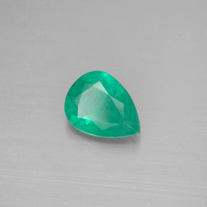 0.91克拉天然绿色祖母绿，梨形，8.1×6.1毫米，SI-I1