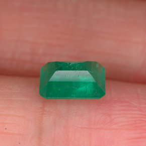 0.86克拉天然绿色祖母绿，祖母绿式切割，6.8×5.5毫米，SI-I1