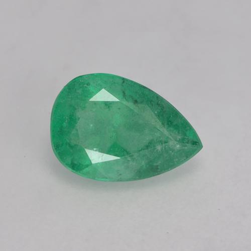 0.62克拉天然绿色祖母绿，梨形，7.1×4.9毫米，SI-I1