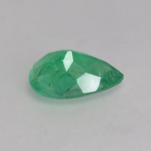 0.62克拉天然绿色祖母绿，梨形，7.1×4.9毫米，SI-I1