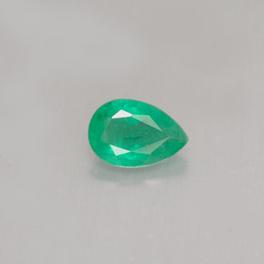 0.37克拉天然绿色祖母绿，梨形，6×4.1毫米，SI-I1