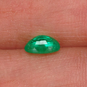 0.44克拉天然绿色祖母绿，椭圆形切割，6×4.1毫米，SI-I1