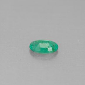 0.38克拉天然绿色祖母绿，椭圆形切割，6×4毫米，SI-I1