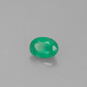 0.46克拉天然绿色祖母绿，椭圆形切割，5.9×4.2毫米，SI-I1