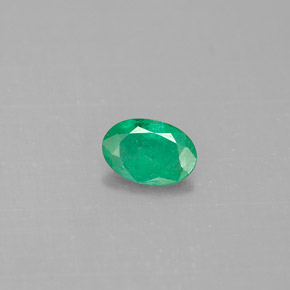 0.33克拉天然绿色祖母绿，椭圆形切割，6×4.1毫米，SI-I1