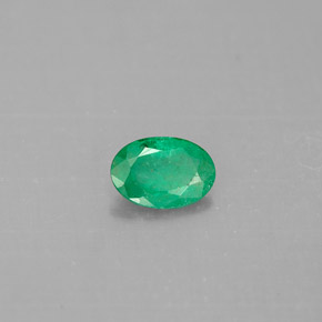 0.33克拉天然绿色祖母绿，椭圆形切割，6×4.1毫米，SI-I1