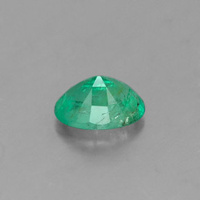 0.41克拉天然绿色祖母绿，椭圆形切割，5.7×4毫米，SI-I1