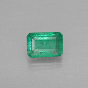 0.55克拉天然绿色祖母绿，祖母绿式切割，6×4.1毫米，SI-I1