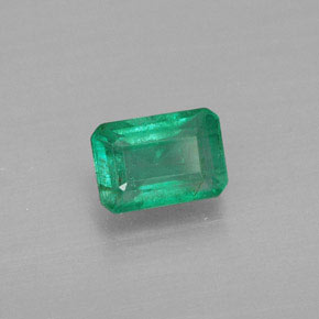 0.55克拉天然绿色祖母绿，祖母绿式切割，6×4.1毫米，SI-I1