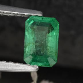0.55克拉天然绿色祖母绿，祖母绿式切割，6.2×4.1毫米，SI-I1