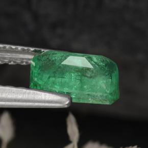 0.55克拉天然绿色祖母绿，祖母绿式切割，6.2×4.1毫米，SI-I1