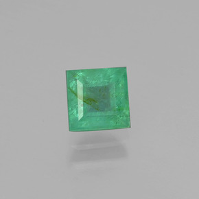 0.72克拉天然绿色祖母绿，方形，5×5毫米，SI-I1