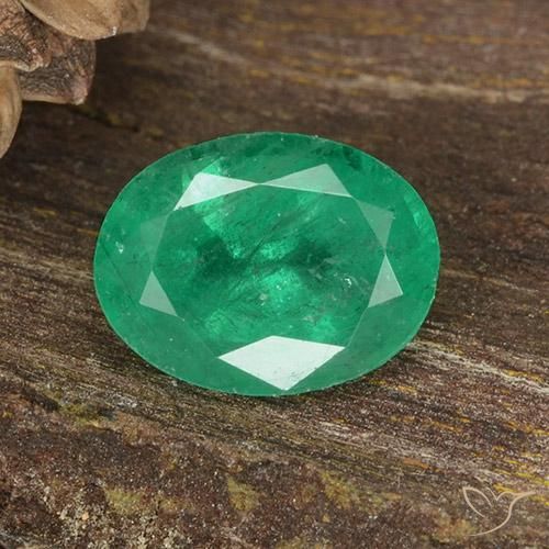 1.07ct 天然 翡翠绿 翠, 椭圆形, I1