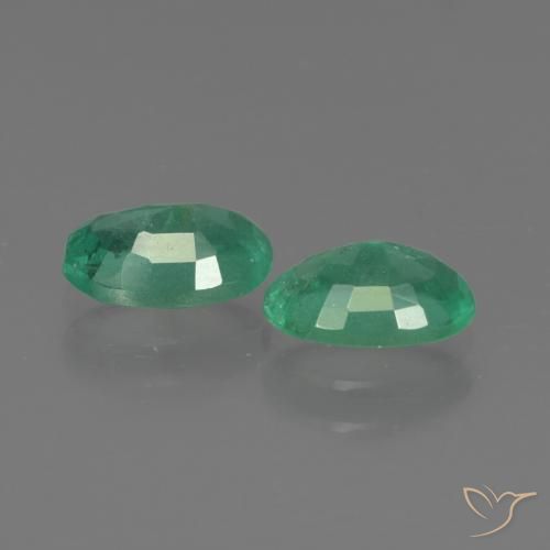 1.37天然绿色祖母绿，椭圆形切割，7×5.1毫米，SI