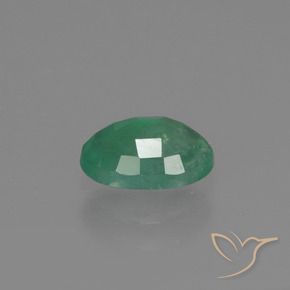 0.85克拉天然绿色祖母绿，椭圆形切割，7.3×5毫米，SI