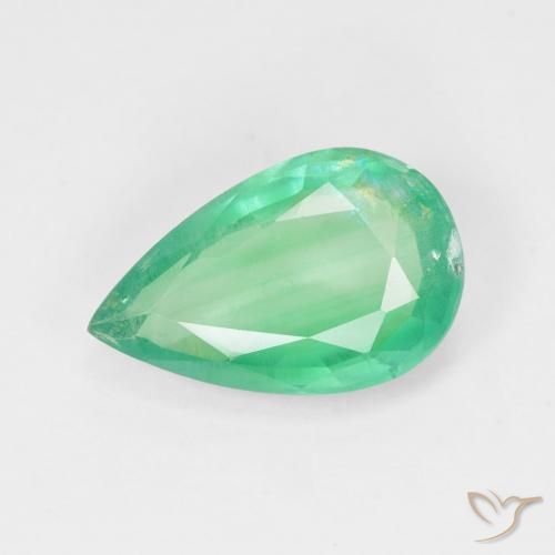 3.27ct 天然 亮绿色 翠, 梨形, SI