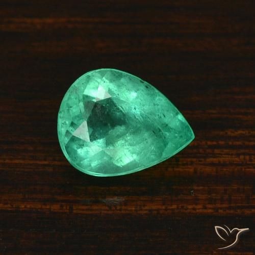 1.58ct 天然 冷绿 翠, 梨形, SI-I1