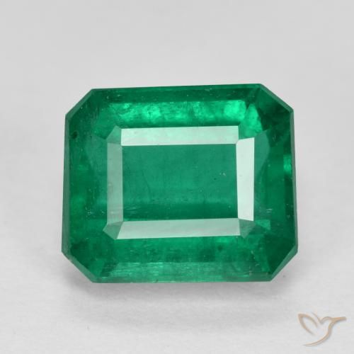 2.90ct 天然 深绿色 翠, 祖母绿式切割, SI