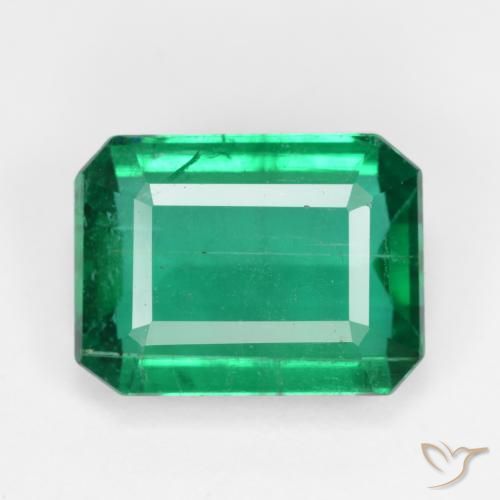 5.54ct 天然 荧光绿色 翠, 祖母绿式切割, VS-SI
