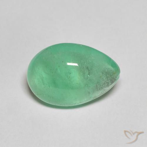 3.91ct 天然 浅绿色 翠, 梨形, 半透明