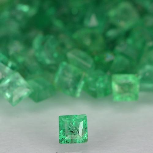 2.41天然绿色祖母绿，方形，1.3×1.3毫米，SI