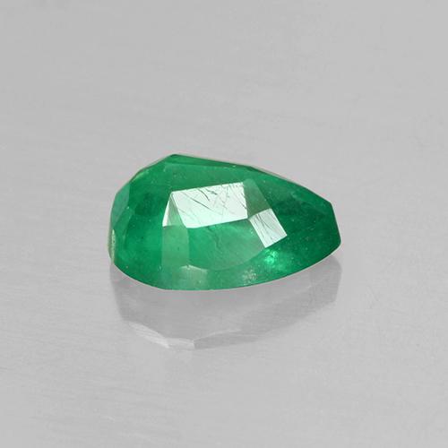 0.79克拉天然绿色祖母绿，梨形，7.1×5.2毫米，SI