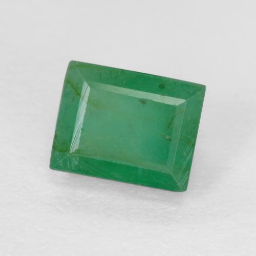 0.53克拉天然绿色祖母绿，长方形切工，4.9×3.9毫米，SI-I1