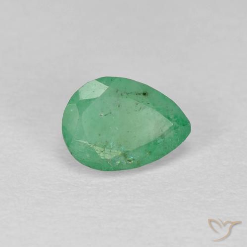 0.51ct 天然 开心果绿 翠, 梨形, SI-I1