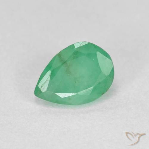 0.47ct 天然 亮绿色 翠, 梨形, SI-I1