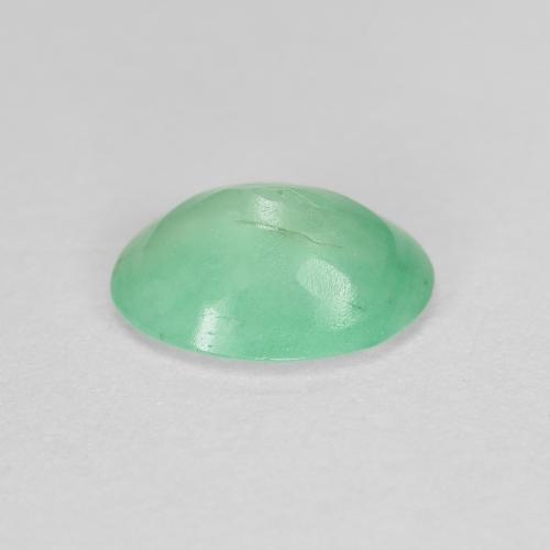 0.97克拉天然绿色祖母绿，椭圆形切割，8.1×6.1毫米，SI-I1