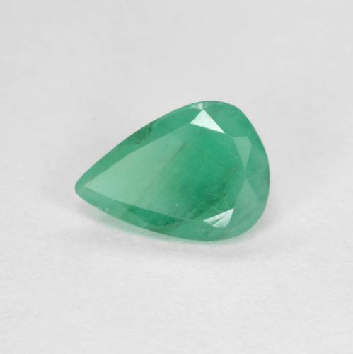 0.55克拉天然绿色祖母绿，梨形，7×4.9毫米，SI-I1