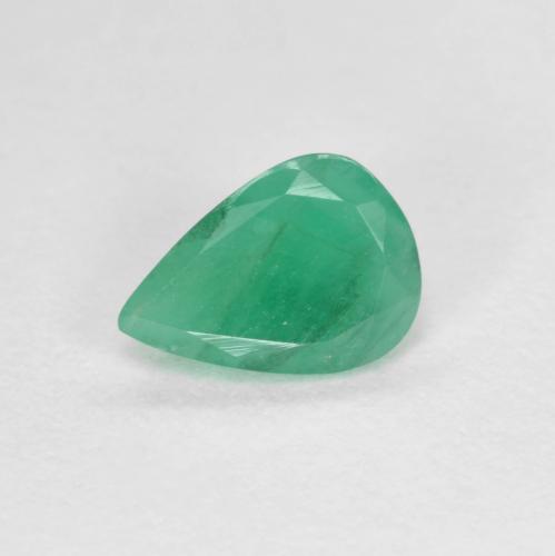 0.55克拉天然绿色祖母绿，梨形，7×4.9毫米，SI-I1