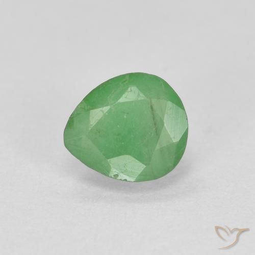 0.41ct 天然 中绿色 翠, 梨形, SI
