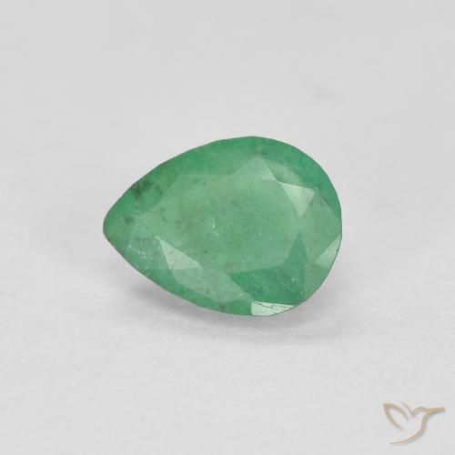 0.32ct 天然 三叶草绿色 翠, 梨形, SI