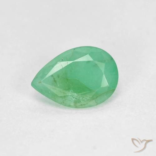 0.55ct 天然 蕨绿 翠, 梨形, VS-SI
