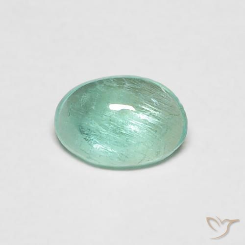 0.34ct 天然 蓝绿色 翠, 椭圆形, 透明