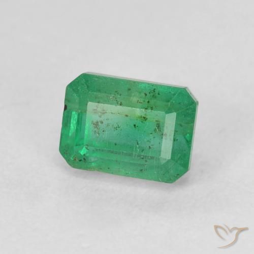 0.98克拉天然绿色祖母绿，祖母绿式切割，5.9×4.2毫米，SI