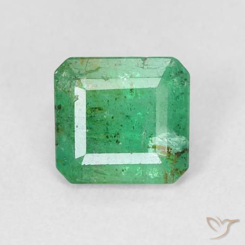 0.80ct 天然 暖绿 翠, 祖母绿式切割, SI