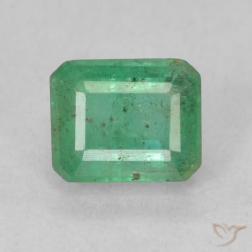 0.74ct 天然 浅冷绿 翠, 祖母绿式切割, SI
