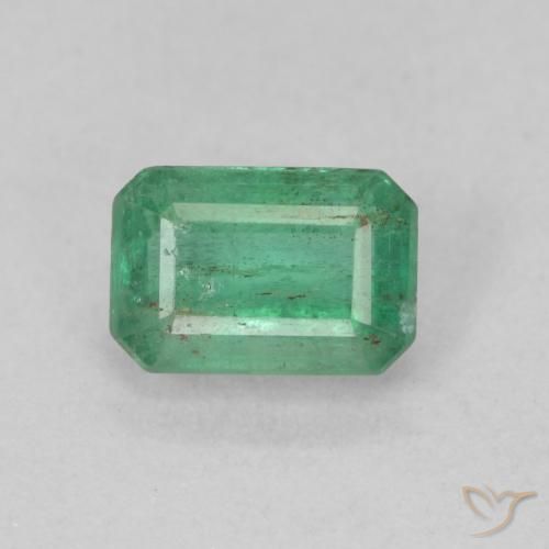 0.74ct 天然 浅绿色 翠, 祖母绿式切割, SI