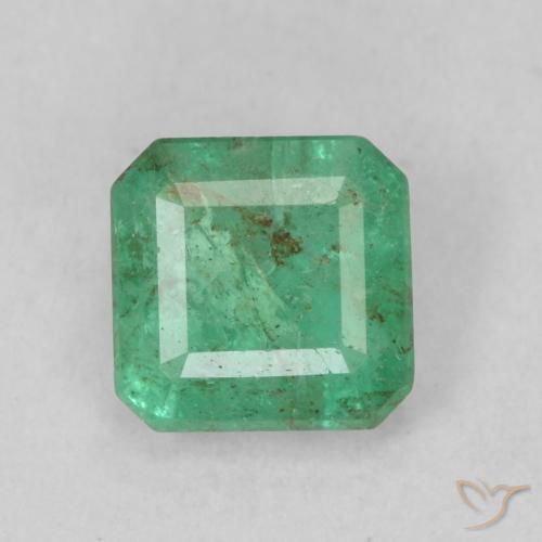 0.66ct 天然 浅翠绿色 翠, 祖母绿式切割, SI