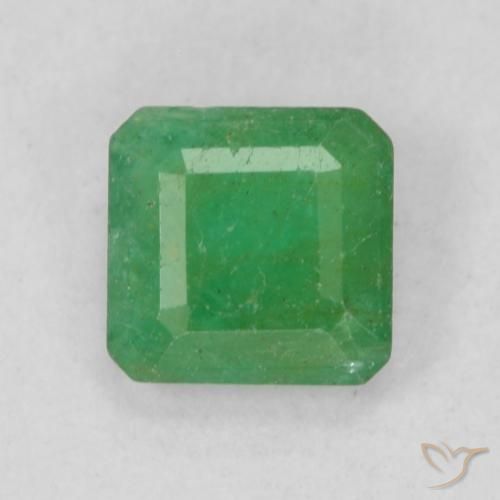 0.42ct 天然 黄绿色 翠, 祖母绿式切割, SI