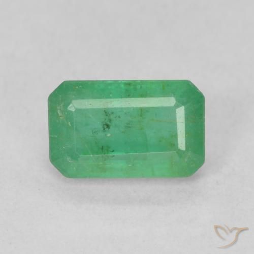 0.69ct 天然 黄绿色 翠, 祖母绿式切割, SI