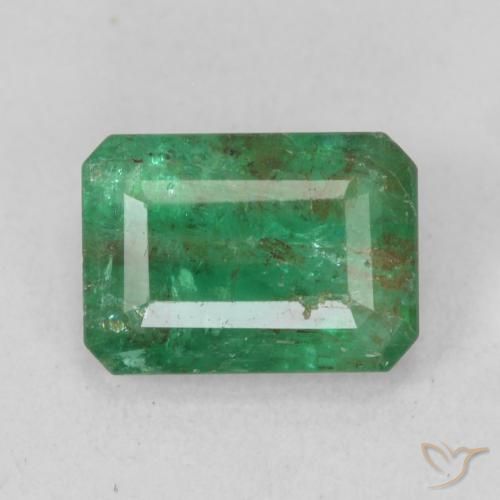 0.99ct 天然 中绿色 翠, 祖母绿式切割, SI-I1