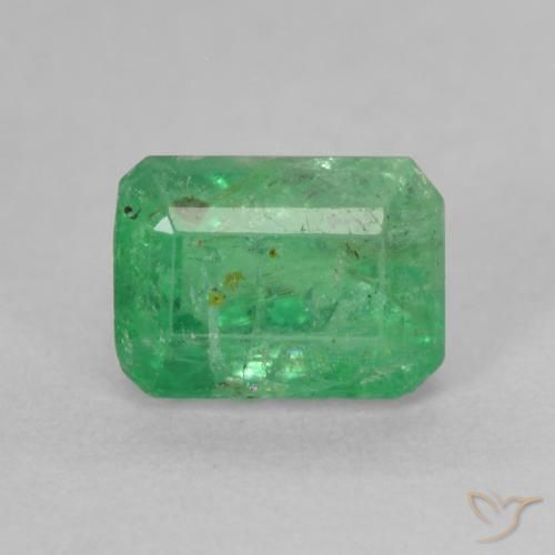 1.13ct 天然 亮绿色 翠, 祖母绿式切割, SI-I1