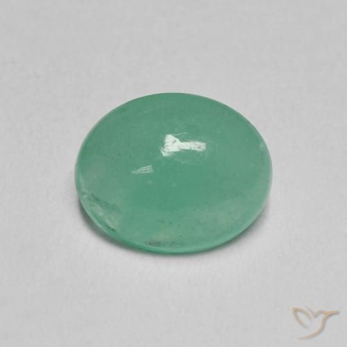 1.08ct 天然 开心果绿 翠, 椭圆形, 半透明