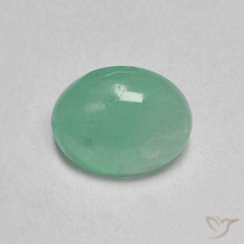 0.57ct 天然 冷绿 翠, 椭圆形, 半透明