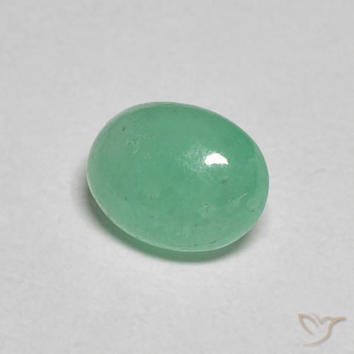 0.91ct 天然 蕨绿 翠, 椭圆形, 半透明