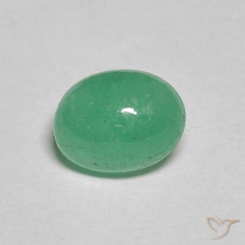 1.08ct 天然 三叶草绿色 翠, 椭圆形, 半透明